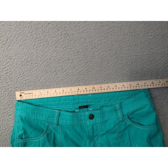 Kuhl Shorts Womens 14 Cotton Nylon Stretch Hiking Flap Pockets Bluish Green - Picture 7 of 15